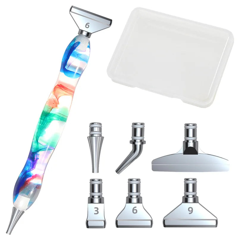 Resin Diamond Painting Metal Drill Pens Metal Alloy Angled Pen Tip Head DIY Eulen Diamond Dot Painting Pen Tool Embroidery Metal