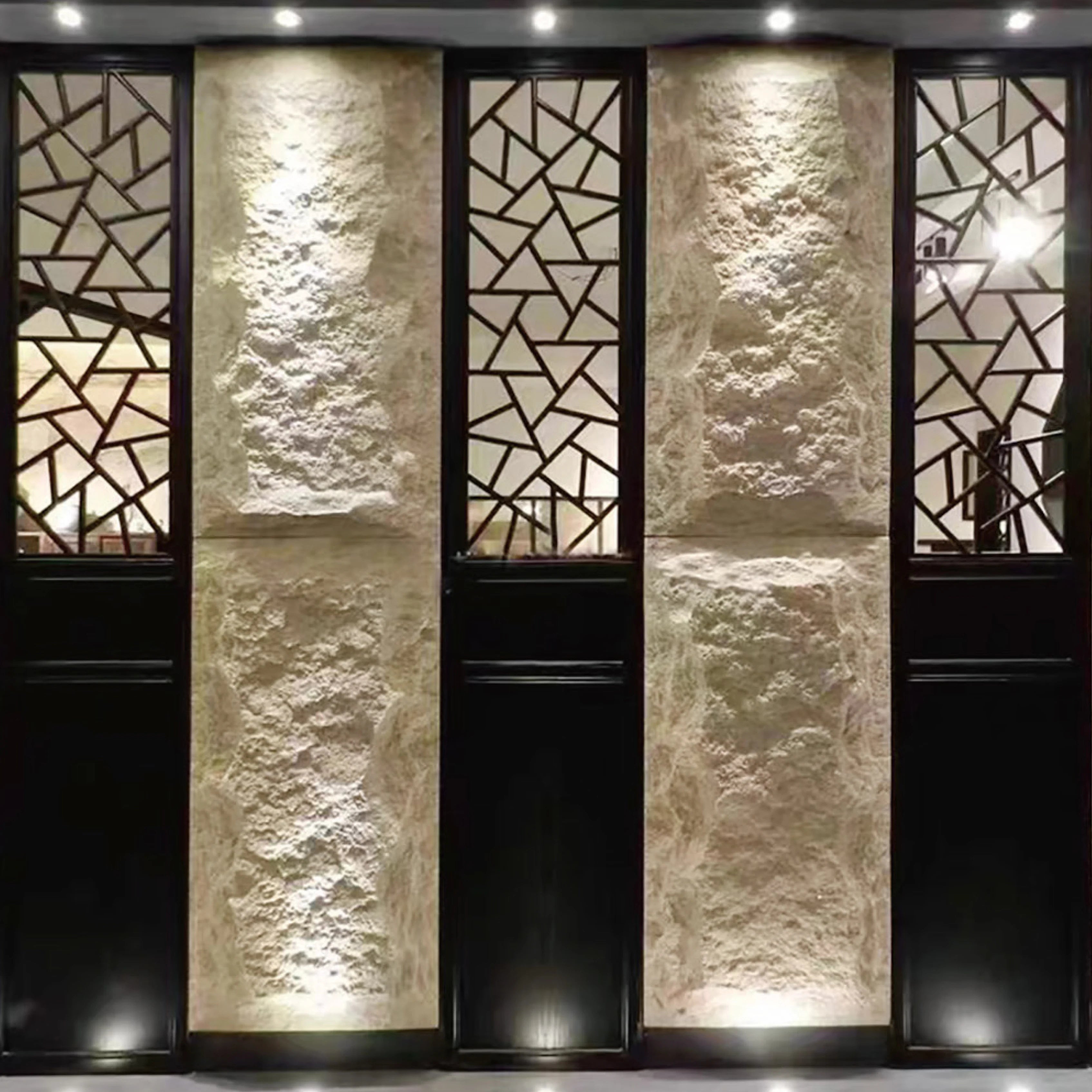 Modern Waterproof Faux Stone Lightweight Polyurethane Foam PU Wall Panel 3D Stone Effect Easy Install Background Wall Board
