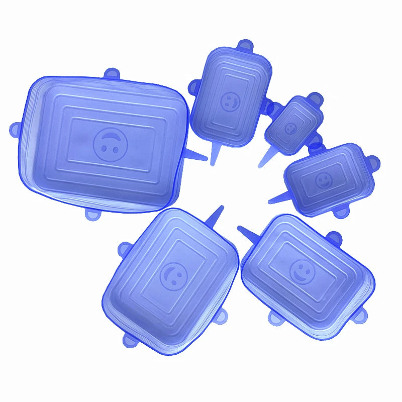 Kitchen Accessories Food Silicone Rectangle Cover Universal Silicone Stretch Lids Cup Bowl Reusable Stretch Lids