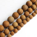 Wholesale Natural Semi Gemstone 6/8/10MM Dull Polish Matte Yellow Wood Stripe Stone Jaspers Beads for Necklace Bracelet Earring
