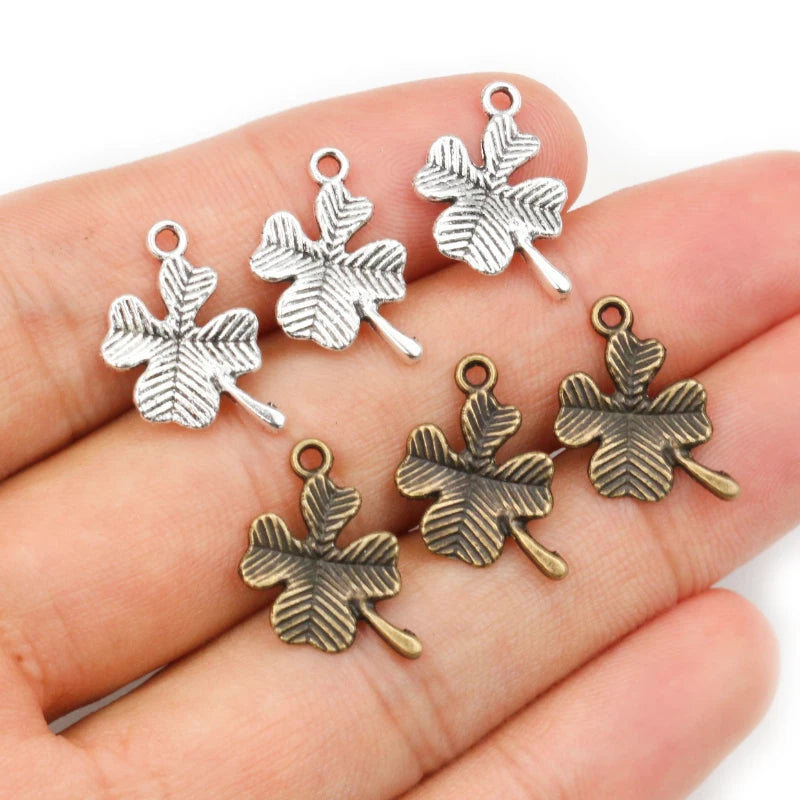 40pcs 17x11mm Antique Silver Color Bronze Flower  Handmade Charms Pendant DIY Jewelry Findings for Bracelet Necklace