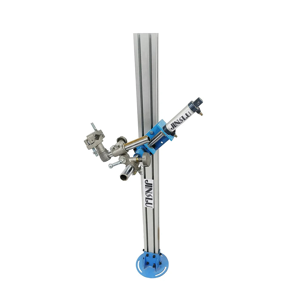 JINSLU Aluminum Rail Rotary Welding Positioner Turntable with Chuck Holder Pneumatic Gun Torch Holder Bracket Clamp 165A