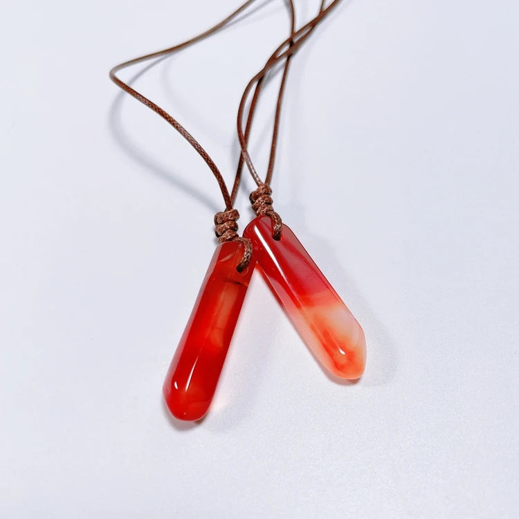 Huiying Best Price Original Stone Red Agate Pendant Necklace European American Religious Jewelry Creative Source Jeweley