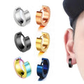 Stainless Steel Finishing Polish Surface Korean Men Women Huggie Hoop Earrings Hiphop Clip on Ear Piercing Hoop