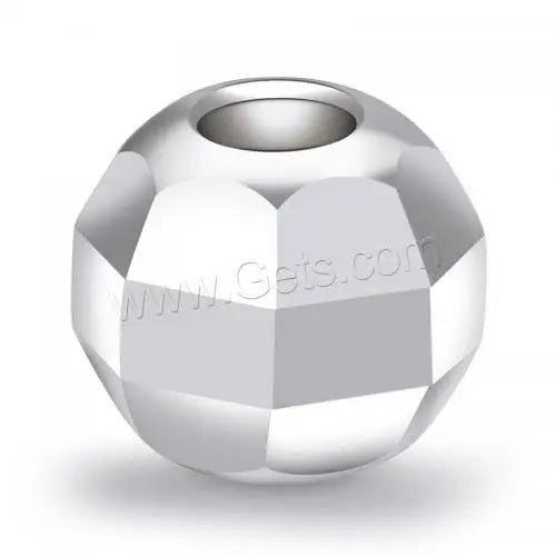 Faceted Sterling Silver Beads Diamond Shaped Spacer Beads Jewelry Making Bulk 925 Round