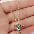 New Crystal Animal Hummingbird Necklaces Fashion Gold Color Clavicle Chain Birds Pendant Necklace Collares Mujer