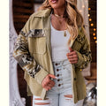Maining Western Trending Products Aztec Print Patchwork Frayed Edge Corduroy Women's Jacket