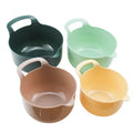 2024 New Products Custom Color 4 Piece Nesting Salad Plastic Mixing Bowl Set with Pour Spouts and Handles for Baking Cooking