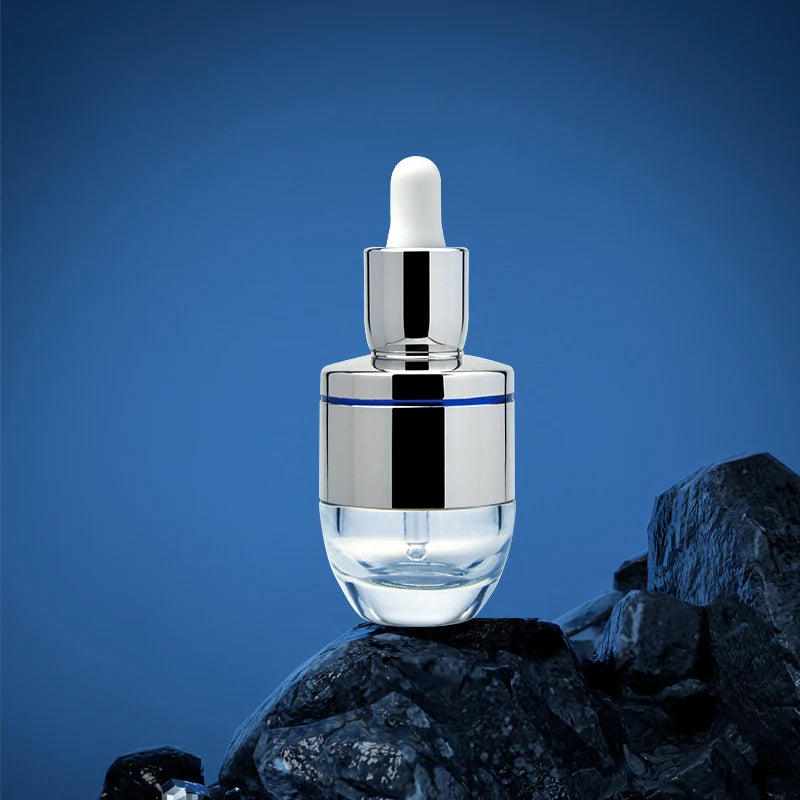 Luxury Circle Dropper Skincare Cosmetic Package Olive Hair Oil Glass Bottle 30ml Glass Dropper Bottle