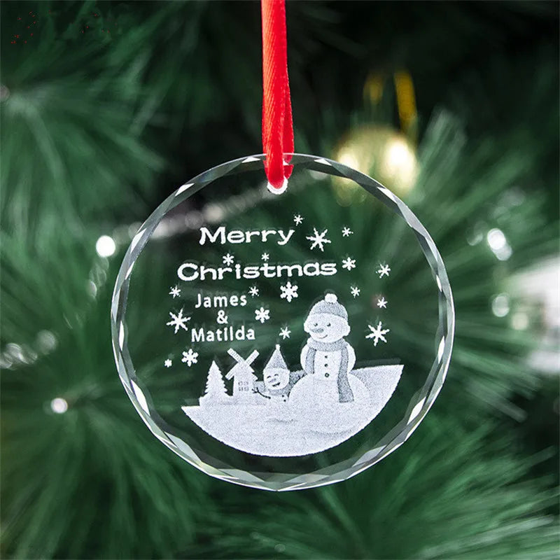 Mh-gj015 Crystal Snowflake Christmas Ornament Crystal Glass Wedding Gifts Souvenirs Christmas Pendant
