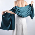 Summer European American Thin Simulated Silk Soft Polyester Solid Color Long Scarf Fashion Evening Dress Waist Shawl Wholesale