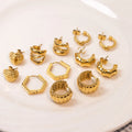 Powell 18K Gold Plated Heart Geometric Stainless Steel Earrings for Women  Fashion Jewelry  Stainless Steel Earrings