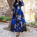 S-5XL Plus Large Promotion Price Ladies Dress Cross Border Hot Sale Style a Line Evening Party Long Dress Printing With Floral
