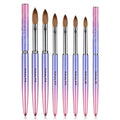 Custom Logo Crystal Pen Metal Handle Kolinsky Hair Nail Brush OEM Acrylic UV Gel Nail Art Brush