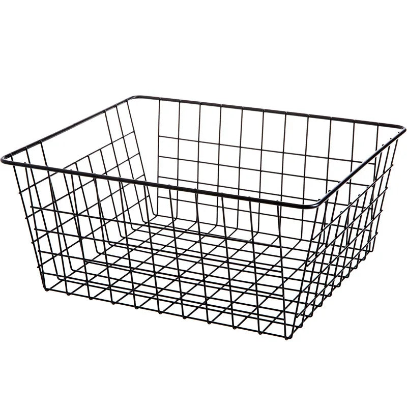 Factory Price Custom Made Multipurpose Ironwork Paint White Black Gold Metal Storage Basket for Household Bathroom Living Room