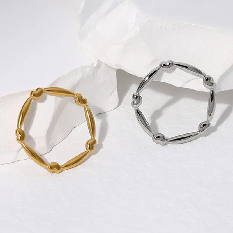 Beimai OEM Simple Design Stainless Steel Heart Ring