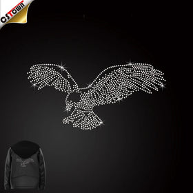 Bling Rhinestone Eagle Iron on Custom Bling Hotfix Rhinestone Transfer Motif Iron