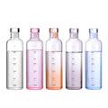 Hot Selling 500ml  Borosilicate Glass Water Bottle with Time Marker with Glass Lids