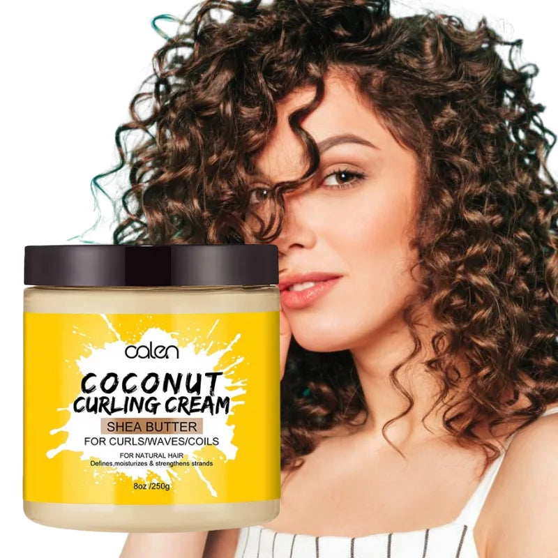 250ml Private Label Moisturizing Smoothing Strong Hold Coconut Scent Natural Ingredients Curling Cream for Natural Hair