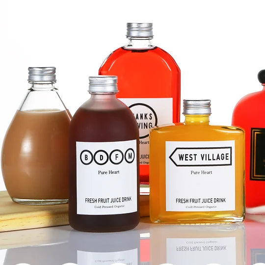 Custom Printing Coffee Glass Bottle Borosilicate Tea Milk Fruit Juice Packaging Iced Coffee Bottle