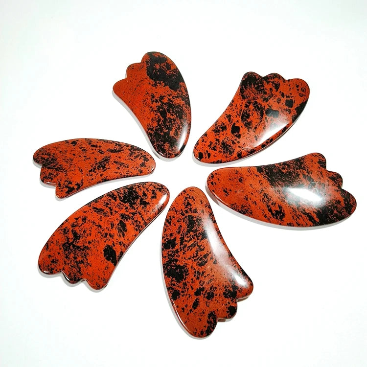 DIY 100% Natural Jade Guasha Private Label Scraping Mahogany Obsidian Amethyst Green Jade Gua Sha Tools for Face Body Skincare