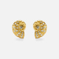 Dazan NEW Winter 18k Gold Plated Hypoallergenic Stainless Steel Vintage Scallop Snail Star Zircon Earrings Model Show Jewelry