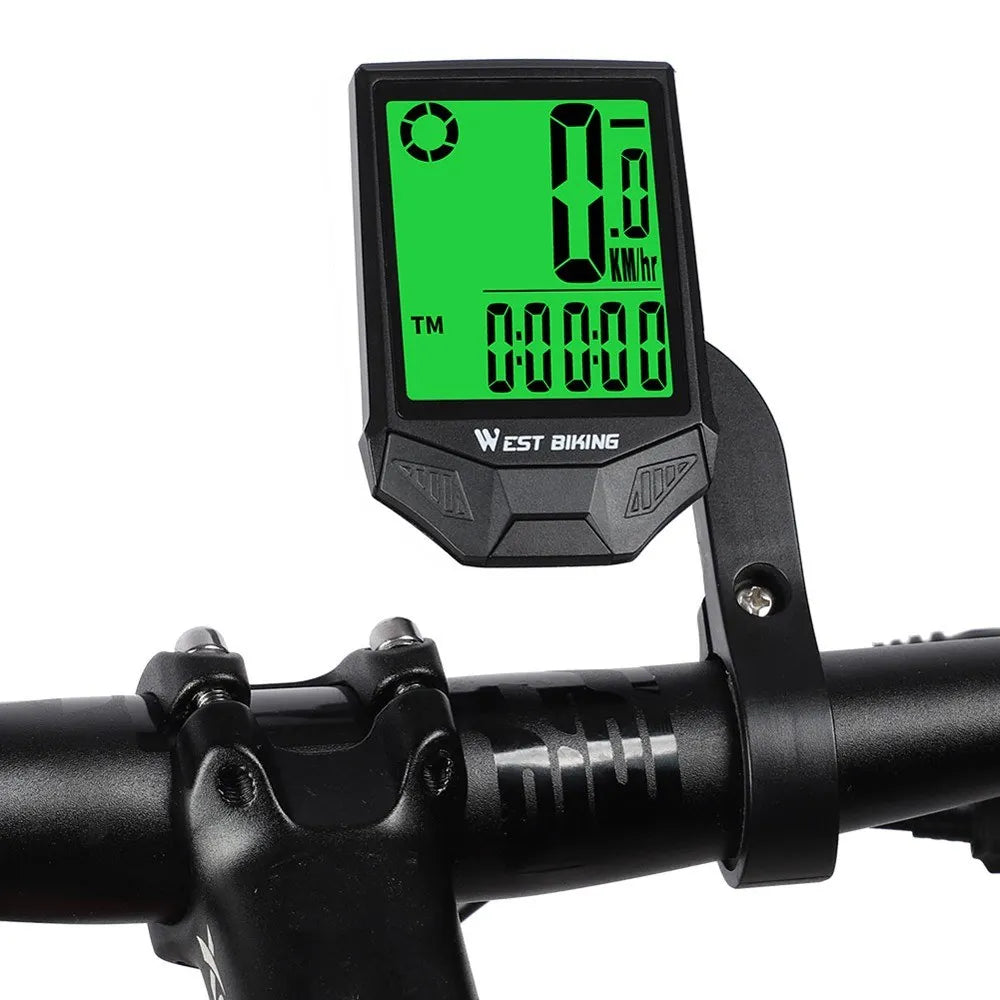 Bike Computer Wireless Speedometer Odometer Waterproof LCD Backlight Cycling MTB Bicycle Computer Stopwatch Night Light Anti-int
