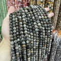 Natural Black Sunstone Round Beads Loose Beads Semi-Finished Bracelet Diy Jewelry Accessories Cross-Border Wholesale