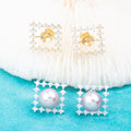 E010777 S925 Pearl Earring 925 Sterling Silver DIY 7-8mm Natural Freshwater Pearl Stud Earring for Women