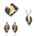 Abiding Natural Unique Design Rhodolite Garnet Jewelry Set New 925 Sterling Silver Gemstone Fine Jewelry Set