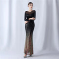 31572# 2024 Gradient Bead Iron Velvet High-end Evening Dress