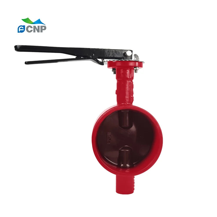CNP FM/NSF/ANSI 61 NSF/ANSI 372 Certified Manual Grooved Butterfly Water Valves Model GD-381L 300PSI 2"-12" Normal Temperature 1