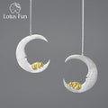 Lotus Fun Lotus Fun Pure 925 Sterling Silver Woholesales Luxury Jewelry Crescent Moon Earrings Fine Jewelry for Women