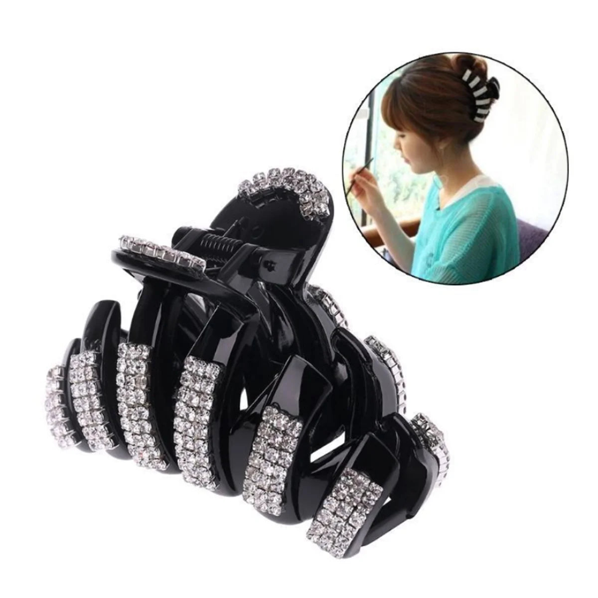 Fashion Luxury Crystal Rhinestone Large Claw Hairpin Women Hair Clamp Accessory Clip Cute