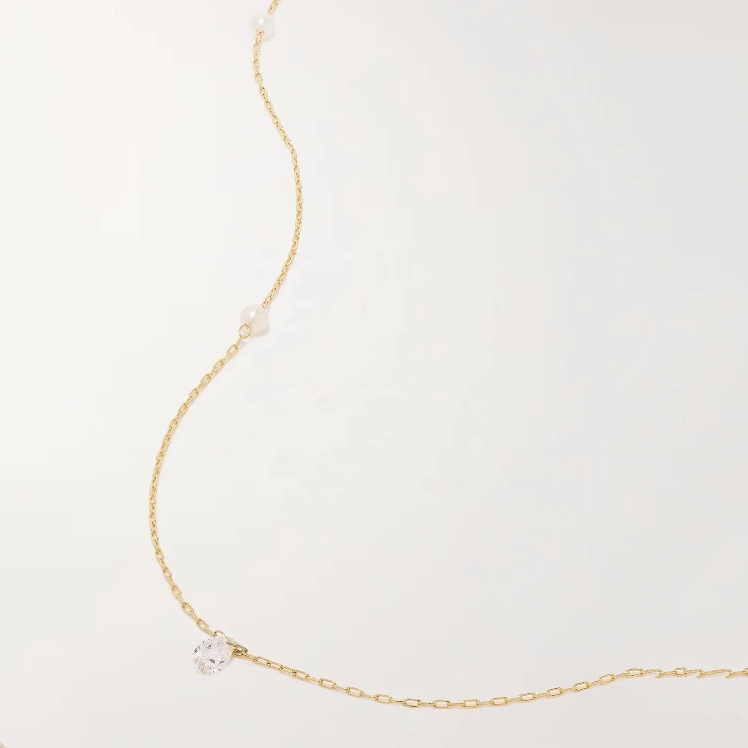 LOZRUNVE 925 Sterling Silver 14 18k Gold Freshwater Pearl Waterdrop Pear CZ Charm Necklace Choker Women
