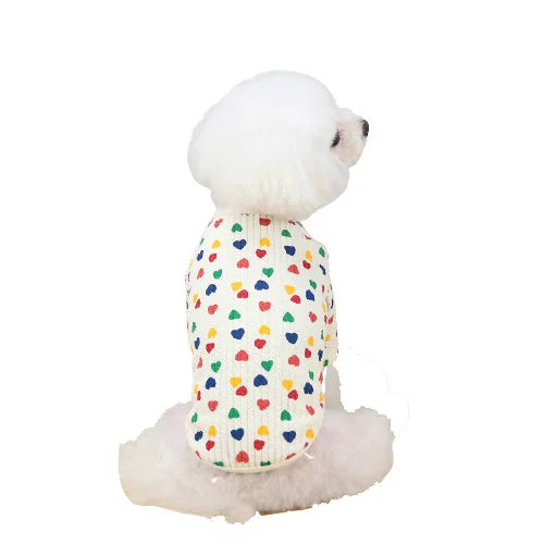 New Arrival Soft Warm Dog Heart Pattern Hoodie Pet Winter Clothes