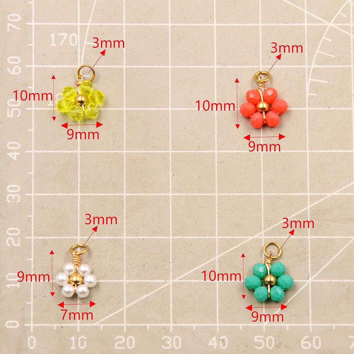 Flower Hanging Pendant Light Glass Crystal Gemstone Jewelry Pearl Stainless Steel Fashion Pendants & Charms for Bracelet