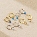 New French Style Light Luxury S925 Silver Inlaid Semi-circular Blue White Australian Treasure High-end Niche Ins Style Earrings