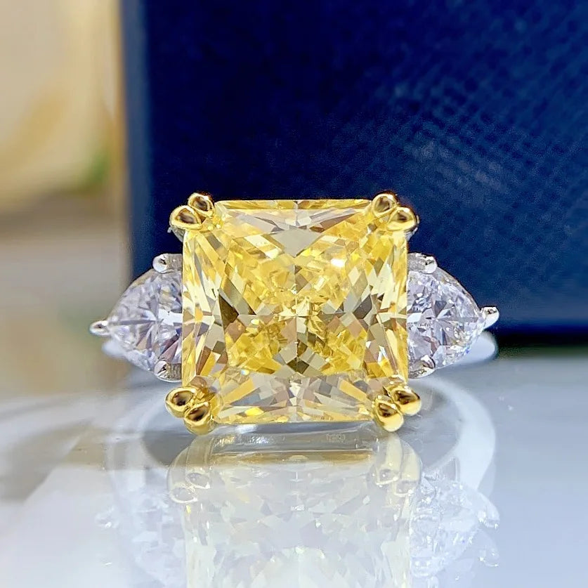 Hot Sale 925 Sterling Silver Wedding Ring Luxury CZ Baguette Rings for Women