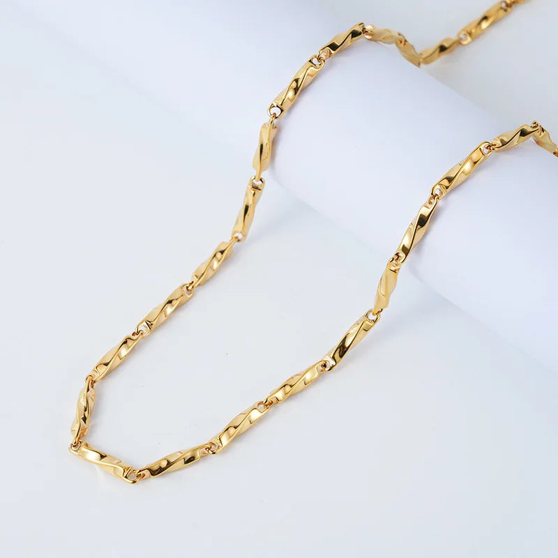 High End Geometric Waterproof Twisted Chokers Necklace Non Tarnish 18k Gold Plated Stainless Steel Necklace Colier Pour Femme