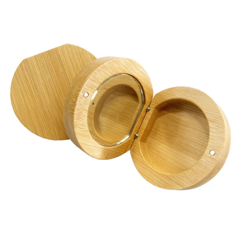 Custom Mini Folding Bamboo Eco-Friendly Contemporary Salon Vanity Mirror 1x Magnification Custom Logo Handheld Portable Makeup