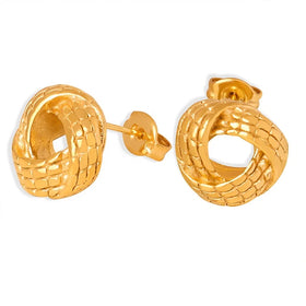 New Arrivals Women Fashion Antique Dainty Jewelry Baroque Style 18k Gold Plated Stainless Steel Twisted Snake Texture Earrings