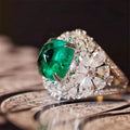 CAOSHI 2026 New Design Luxury Jewelry New Girls Lady Emerald Zircon Flower Silver Plated Party Wedding Rings for Women