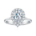 925 Sterling Silver Pear Shaped Moissanite Ring Gold Plated 6x9mm VVS Clarity Customizable Jewelry Elegant 6x9mm Moissanite Ring