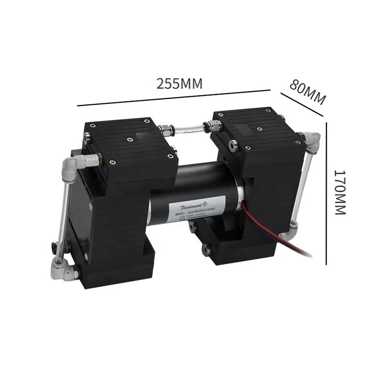 Medical Gas Sampling Pump 45L/Min Flow Laboratory Small Vacuum Pump -99 KPa High Vacuum Micro Diaphragm Oilless 24VDC