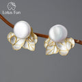 2025 Fashion Diamond Fine Jewelry Baroque Pearl Stud Earrings Set 925 Sterling Silver With 18k Gold Plated for Women