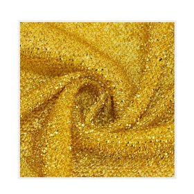 Manufacturer's Directly Sale Bright Gold Metallic Yarn Designer Lose Fur Dog Women Dress Fabric