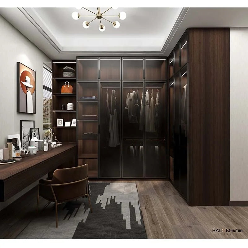 BALOM 2024 High End Morden Style Customized Design Hot Selling Wooden L Shape Wardrobe Ready to Assemble