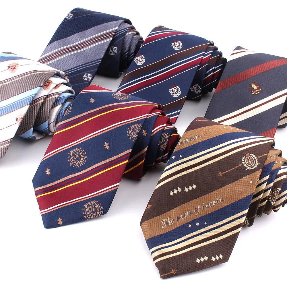 Mens Striped Tie Women Dress 7cm Skinny Classic Neckties for Boy Girls School Uniform Custom Tie Preppy Style Apparel Accessory