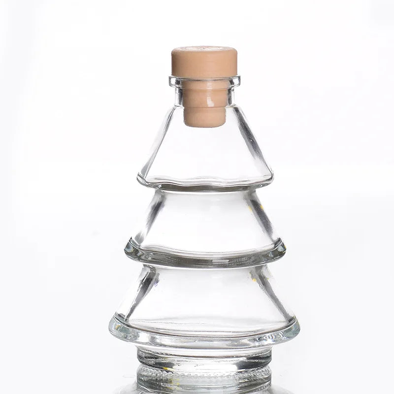 Home Decoration Christmas Tree Shape 100ml Reed Sticks Perfume Glass Diffuser Bottle